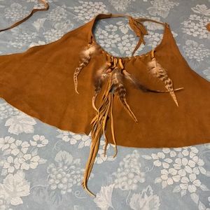 Vintage 80s suede halter top